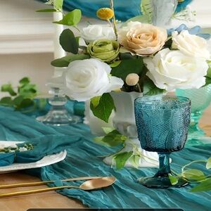 🆕 Teal Cheese Cloth Runner